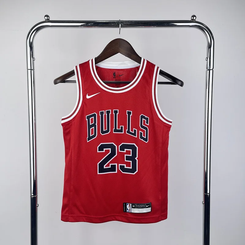 Youth kids Basketball Jersey Chicago Bulls Red #23 JORDAN