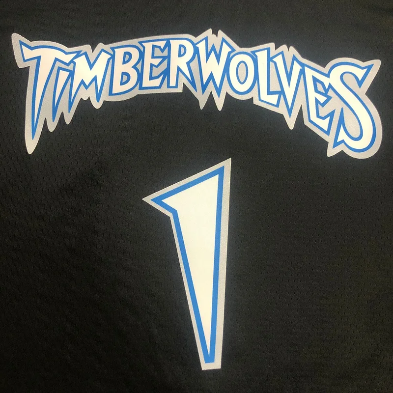 2018 Retro Minnesota Timberwolves Basketball Jersey Black #1 EDWARDS