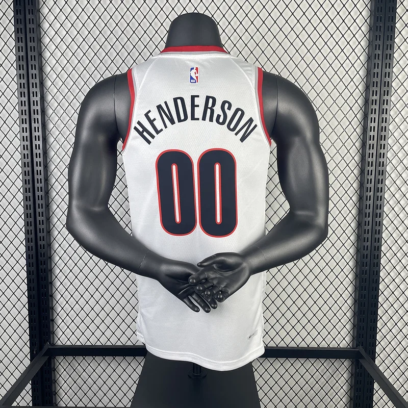 2023  Portland Trail Blazers Basketball Jersey   White  #00   HENDERSON