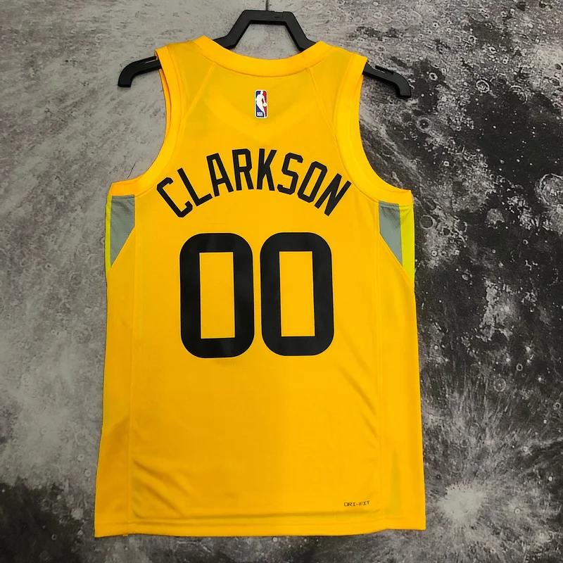 2023 Utah Jazz Basketball Jersey Aawy Yellow #00 CLARKSON