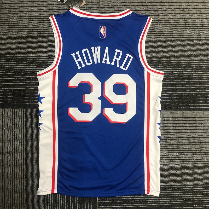 75th anniversary NBA Philadelphia 76ers Basketball Jersey V-neck Blue #39 HOWARD