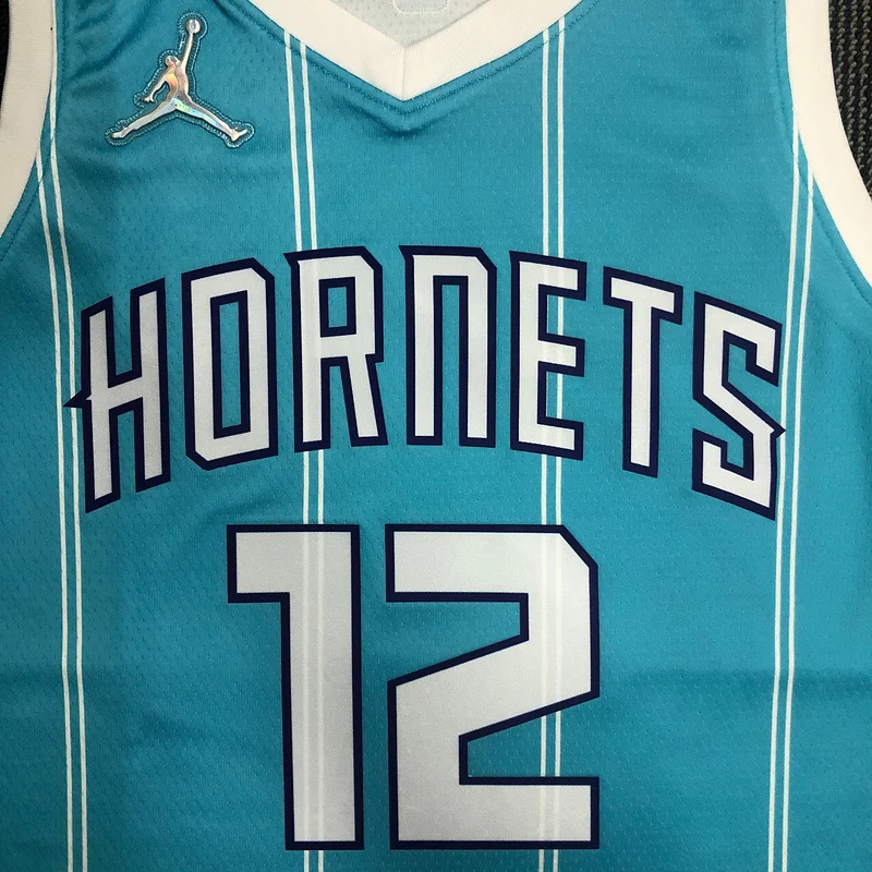 75th anniversary  Charlotte Hornets Basketball Jersey   Blue  #12  OUBRE JR