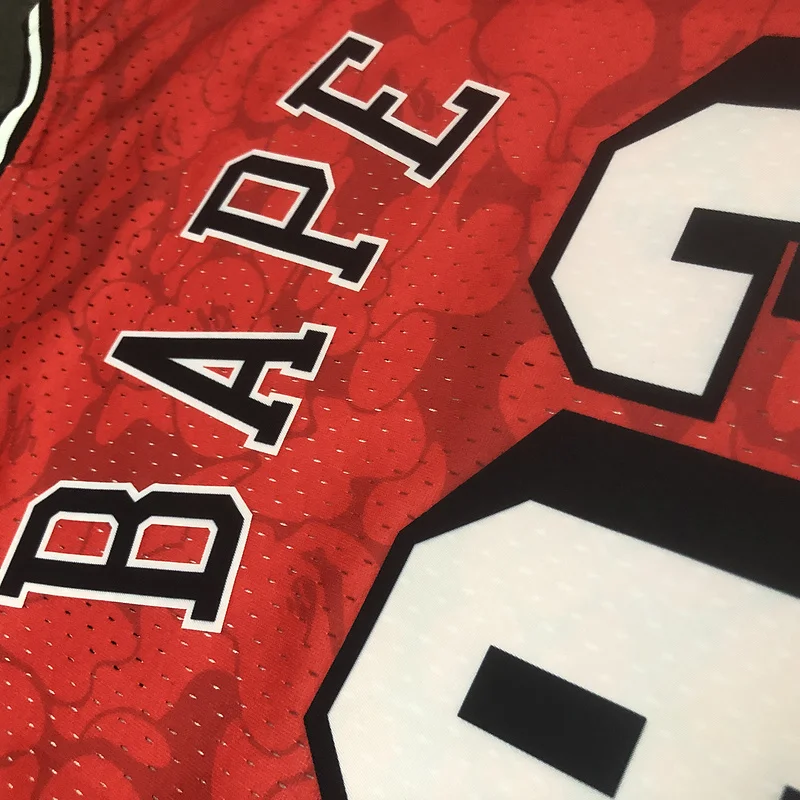 BAPE×M&N Co-branded NBA Miami Heat basketball jersey red 9 #3