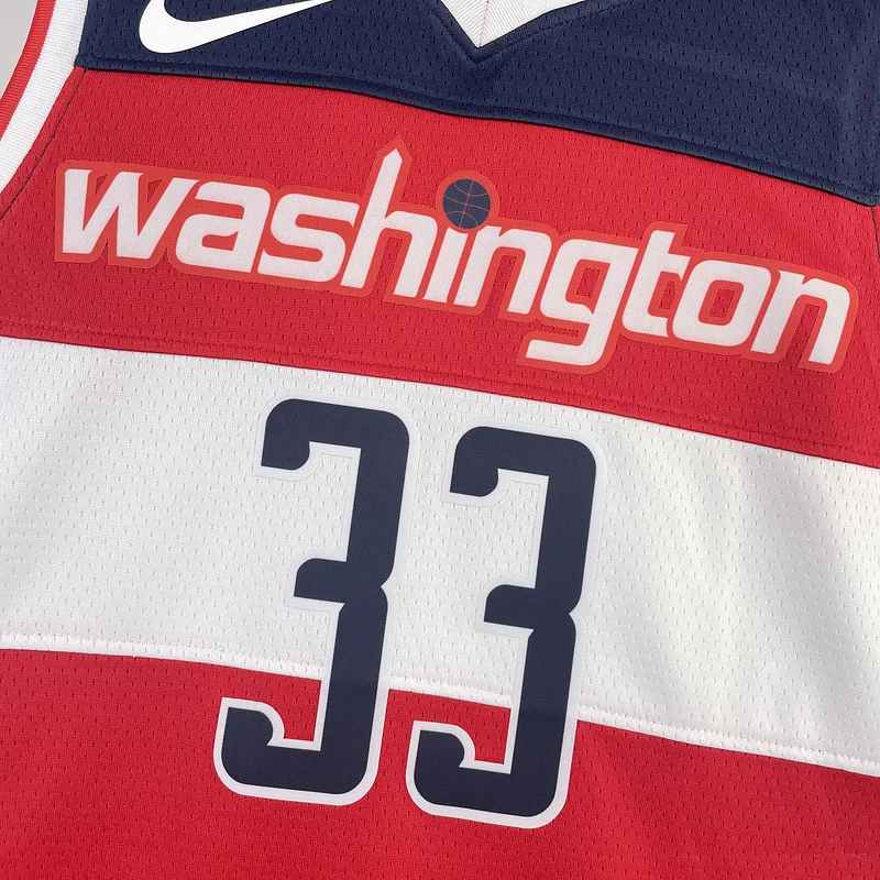 2023  Washington Wizards Basketball Jersey   Aawy   Red  #33    KUZMA