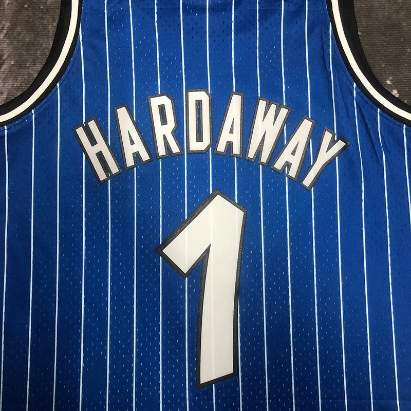 1995 Mitchell Ness Hot Print Retro Orlando Magic Basketball Jersey Blue #1 HARDAWAY