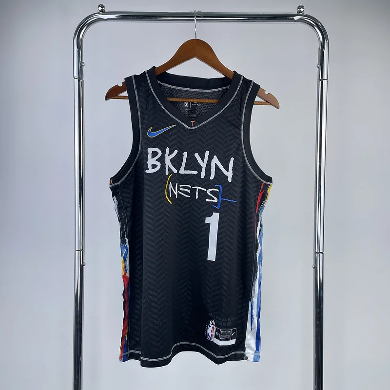 Brooklyn Nets Basketball jersey Graffiti Black #1 BRIDGES