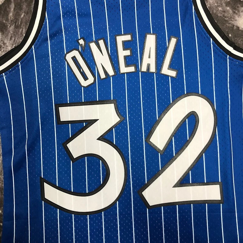 1994 1995 Mitchell Ness Hot Print Retro Orlando Magic Basketball Jersey Blue #32 ONEAL