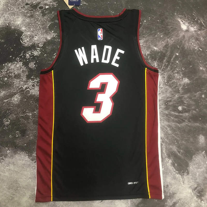 2023 Season NBA Miami Heat basketball jersey V-neck Black #3 WADE