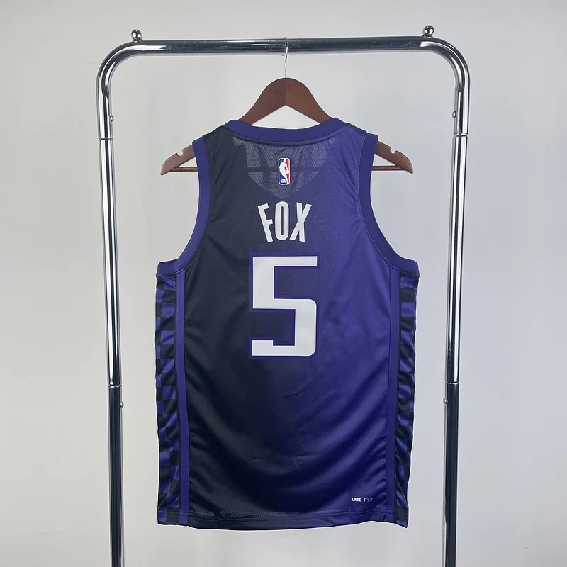 2024 Sacramento Kings Basketball Jersey trapeze limited #5 FOX