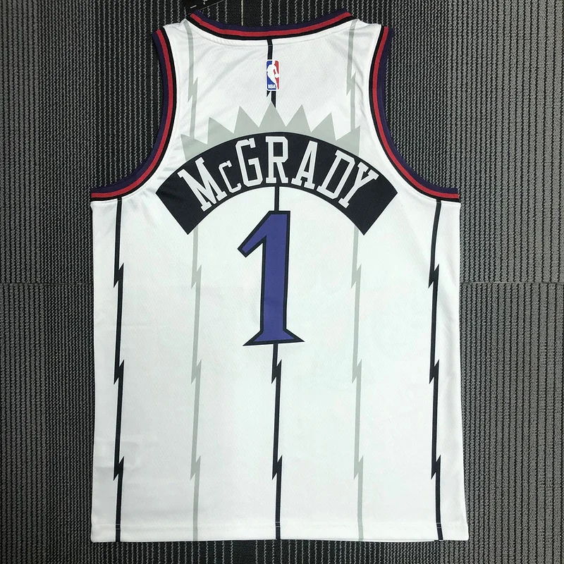 NBA Toronto Raptors Basketball Jersey Retro White #1 McGrady