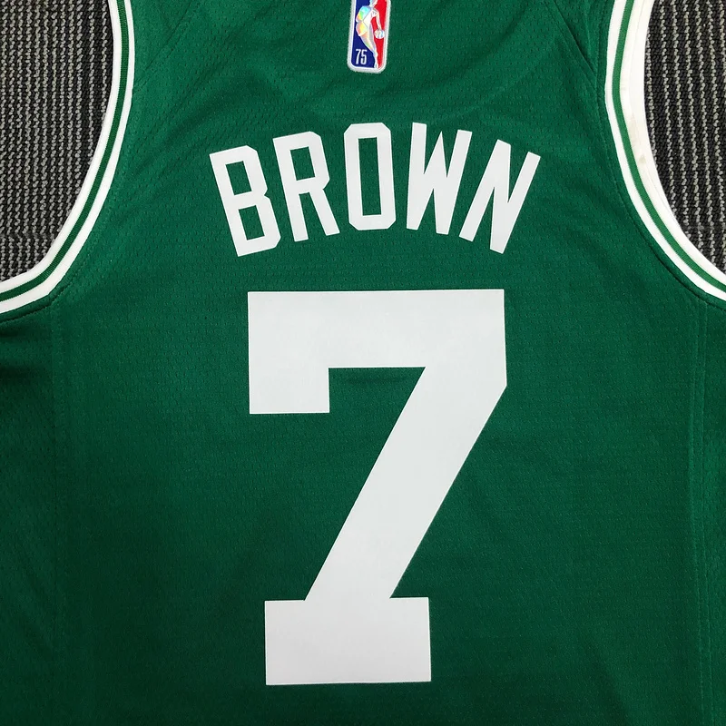 75th anniversary NBA Boston Celtics Basketball Jersey Green #7 BROWN