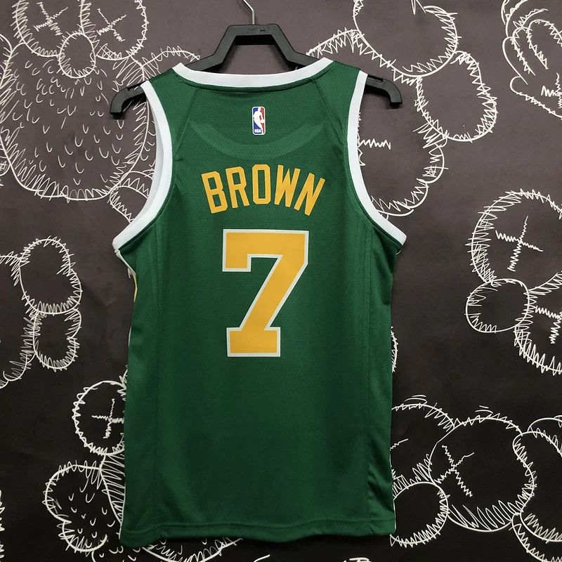 NBA Boston Celtics Basketball Jersey Green Gold #7 BROWN