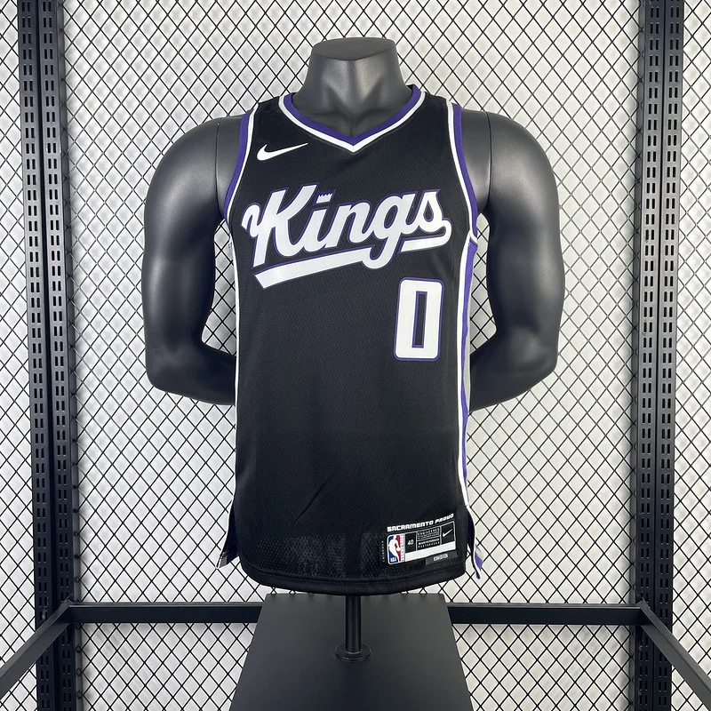 2024 Sacramento Kings Basketball Jersey Aawy Black #0 MONK