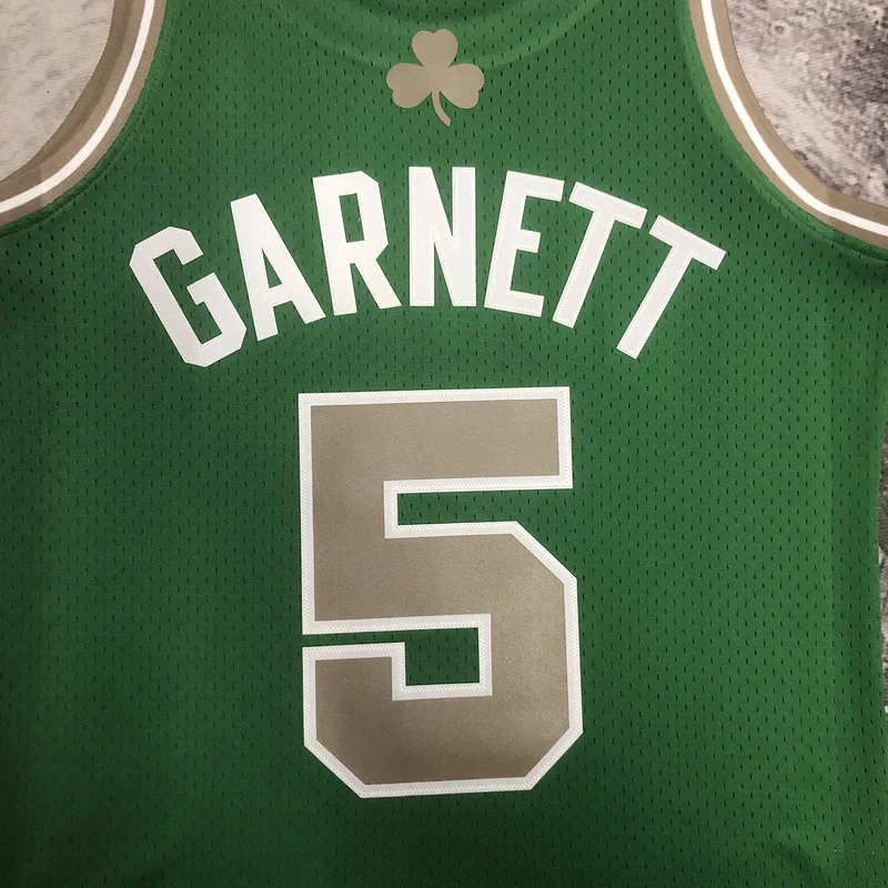 2007 2008 Season MN Hot Print Retro NBA Boston Celtics Basketball Jersey #5 GARNETT