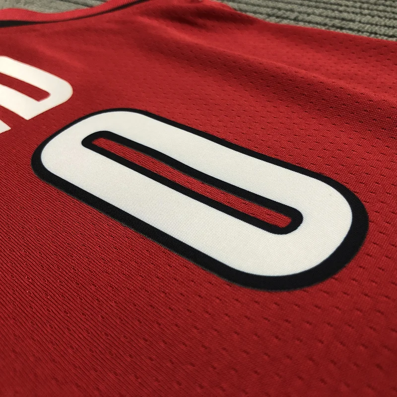 Portland Trail Blazers Basketball Jersey Red Jordan Style #0 LILIARD