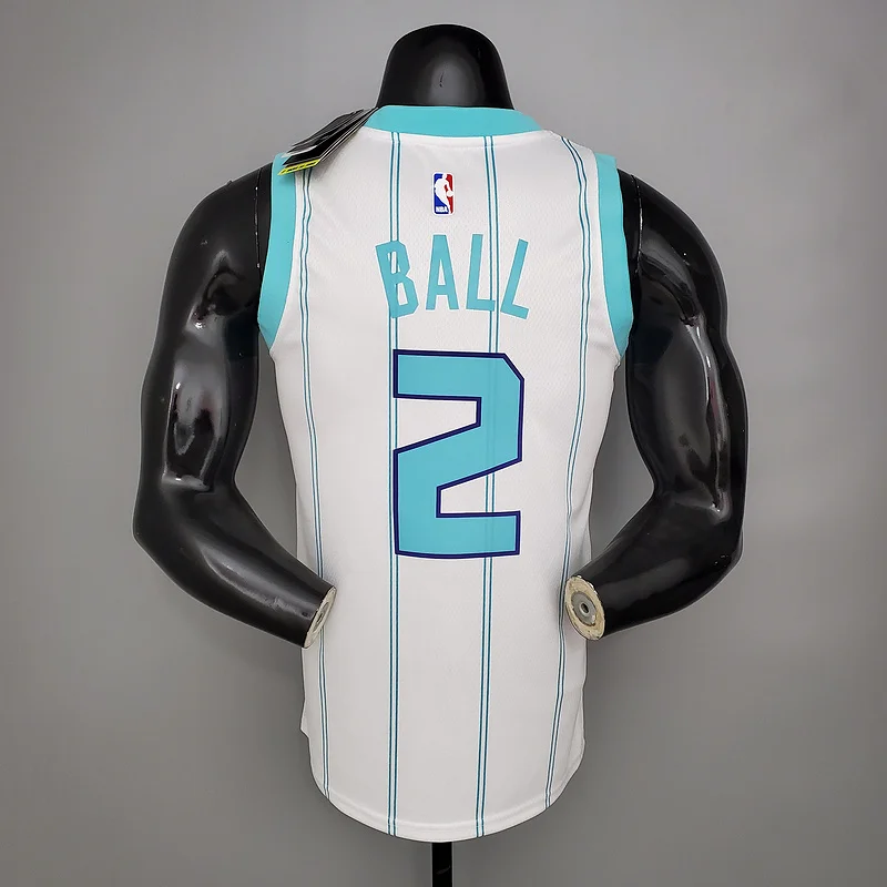 2020 Charlotte Hornets Basketball Jersey   White  #2    BALL