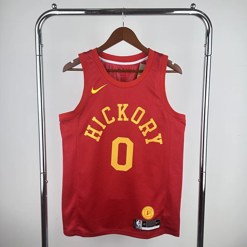 2019 Indiana Pacers Basketball Jersey Retro Red #0 HALIBURTON