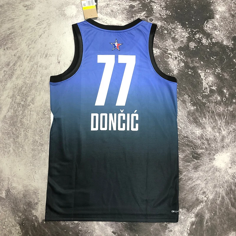 2023 Season NBA Dallas Mavericks basketball jersey All-Star Blue #77 DONCIC