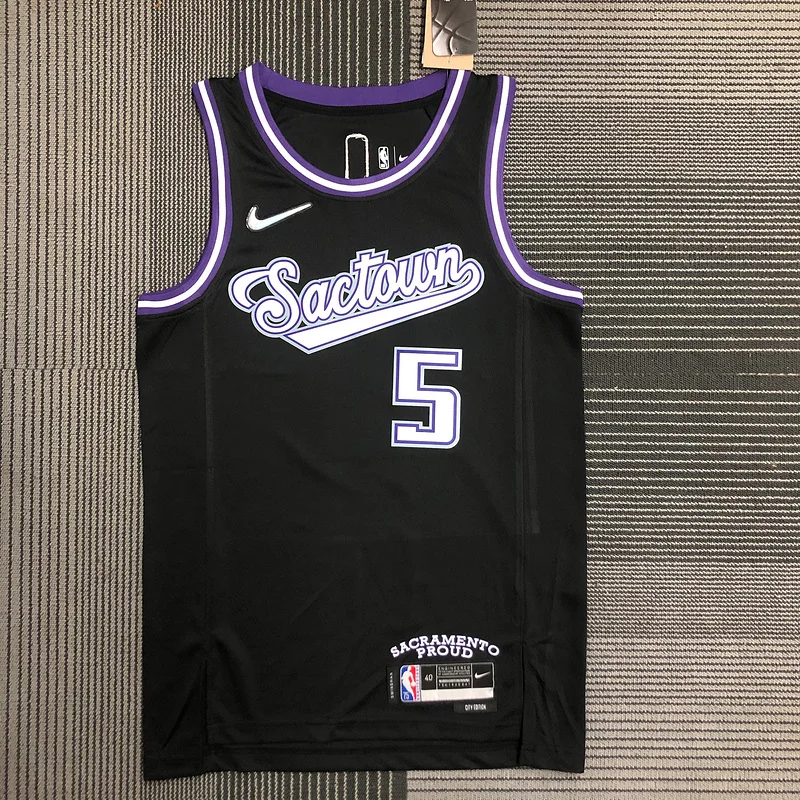 2022 Sacramento Kings Basketball Jersey city version #5 FOX