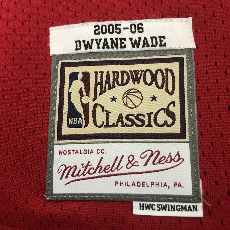 2005 2006 Season MN Hot Print Retro NBA Miami Heat basketball jersey red #3 WADE