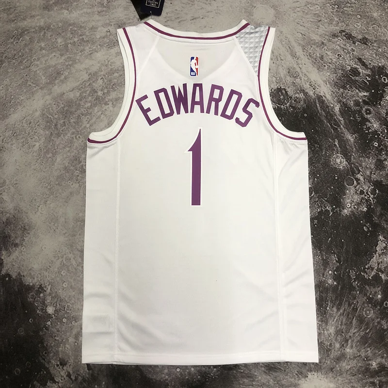 Minnesota Timberwolves Basketball Jersey white pink #1 EDWARDS