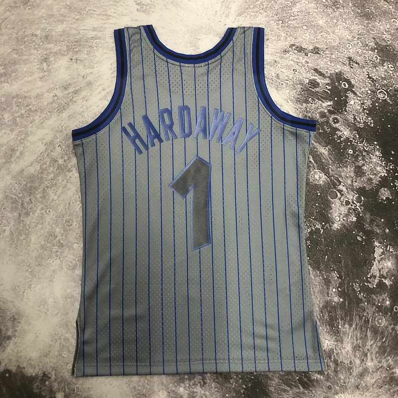 1994 1995 Mitchell Ness Hot Print Retro Orlando Magic Basketball Jersey Gray #1 HARDAWAY