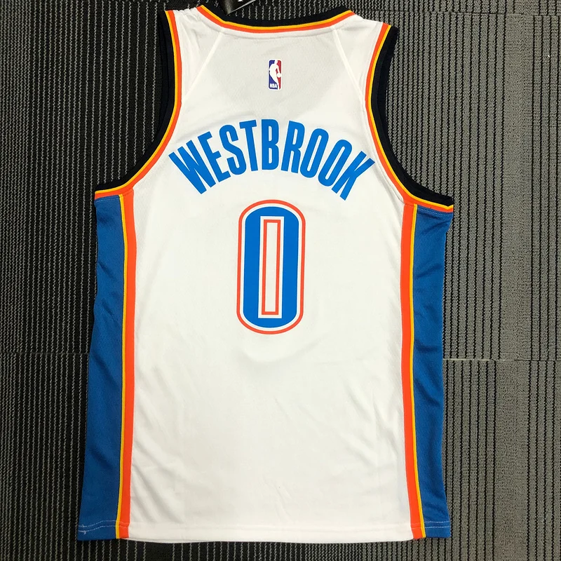 NBA Oklahoma City Thunder Basketball Jersey White #0 WESTBROOK