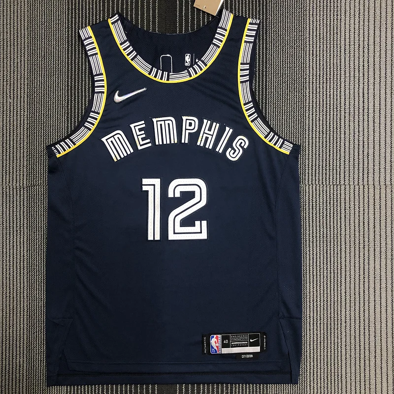 AU Player Version 2022 Season NBA Memphis Grizzlies Basketball Jersey city version #12 MORANT