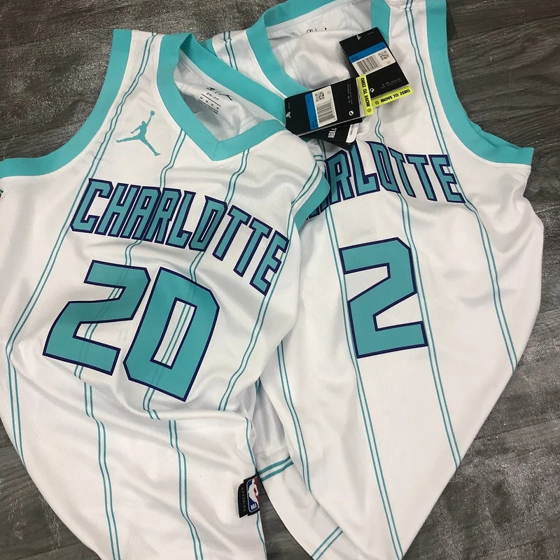 2020 Charlotte Hornets Basketball Jersey   White  #2    BALL