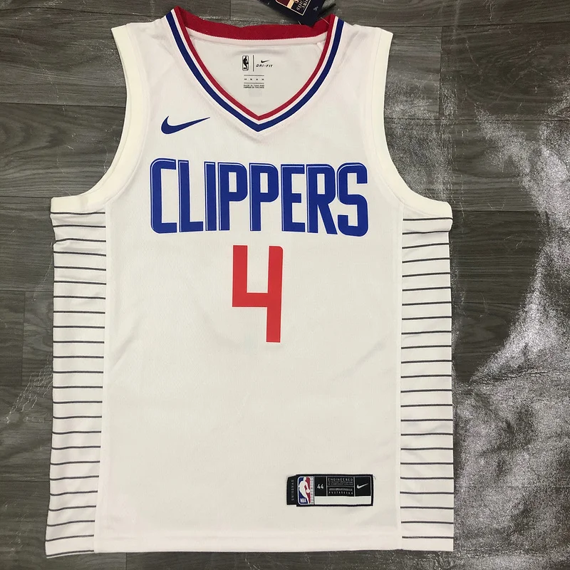 2020 Season NBA Los Angeles Clippers Basketball jersey   White  limited  #4   RONDO