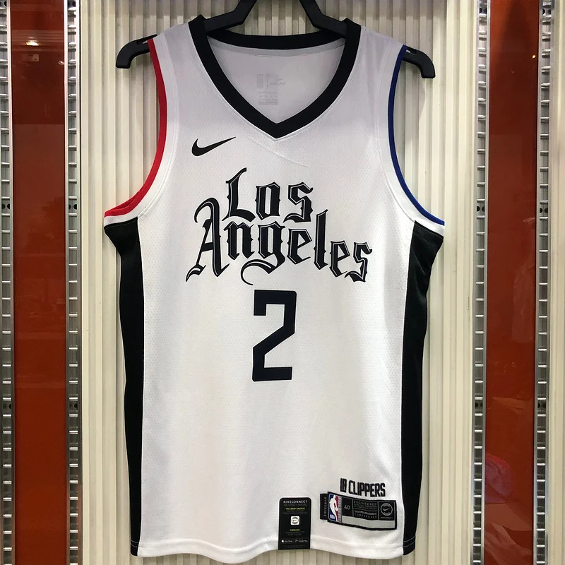 2020 Season NBA Los Angeles Clippers Basketball jersey  Latin  city version   White  #2  LEONARD