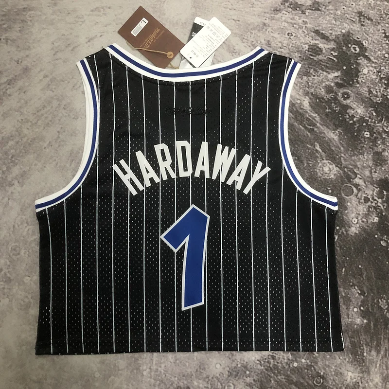 Mitchell Ness Women Retro Orlando Magic Basketball Jersey Black #1 HARDAWAY