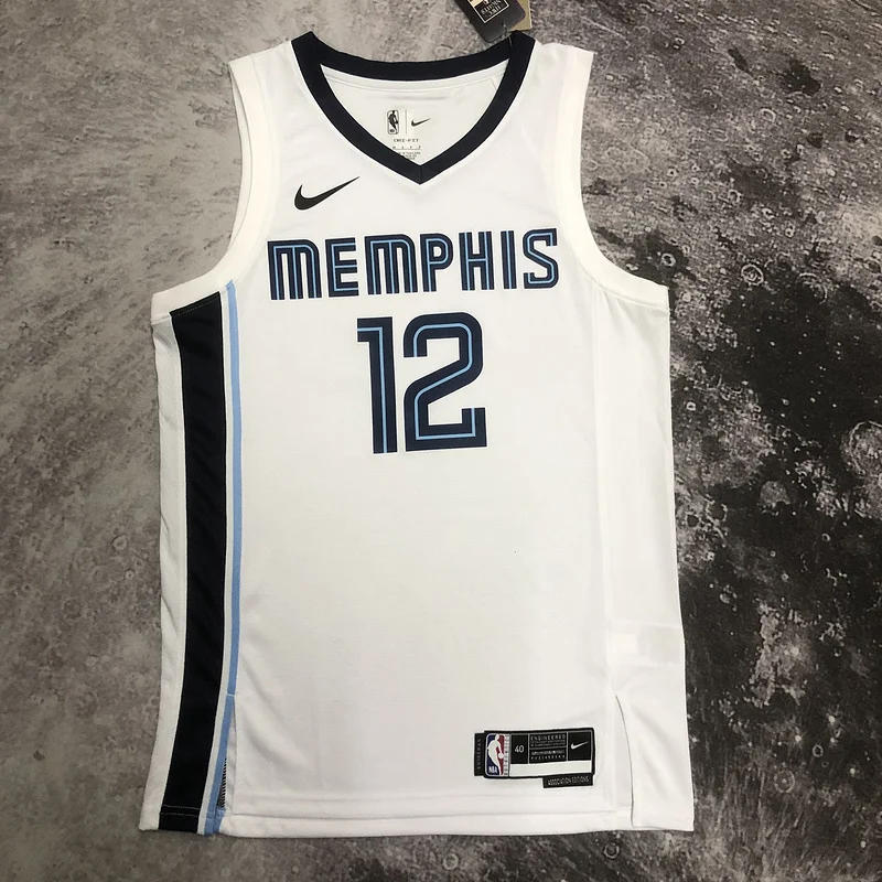 2023 Season NBA Memphis Grizzlies Basketball Jersey White #12 MORANT