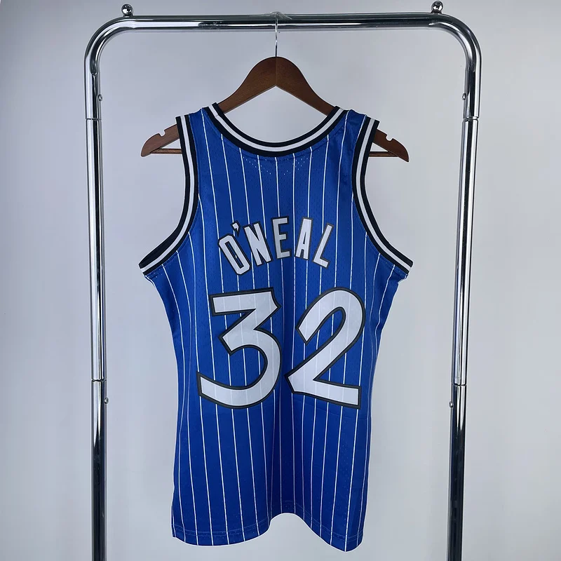 1994 1995 Mitchell Ness Hot Print Retro Orlando Magic Basketball Jersey Blue #32 ONEAL