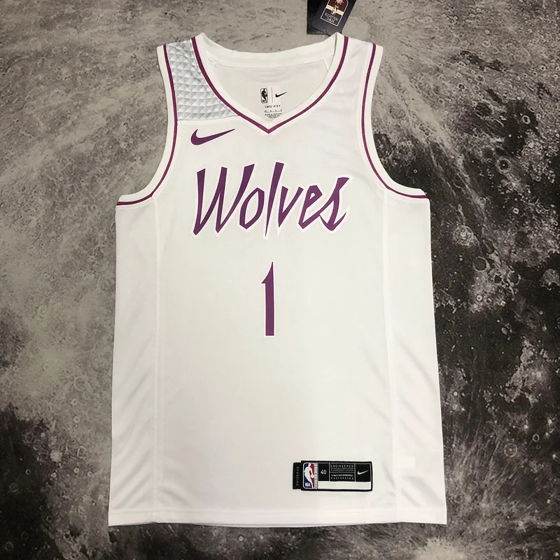 Minnesota Timberwolves Basketball Jersey white pink #1 EDWARDS