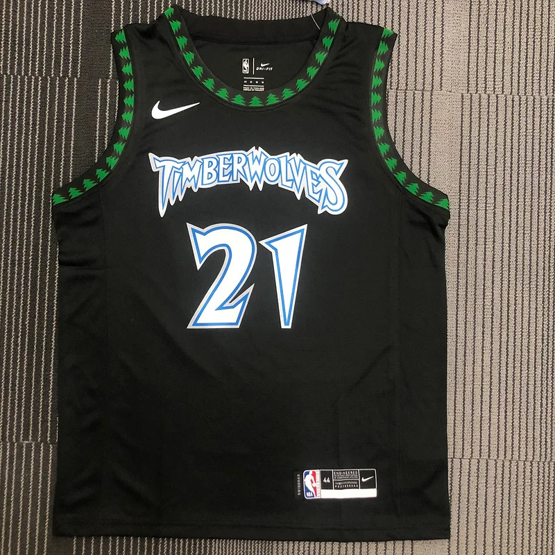 2018 Retro Minnesota Timberwolves Basketball Jersey Black #21 GARNETT