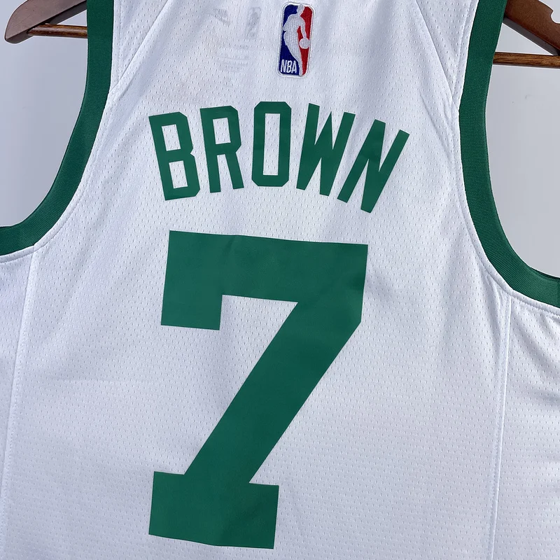 75th anniversary 2022 Season NBA Boston Celtics Basketball Jersey Retro #7 BROWN