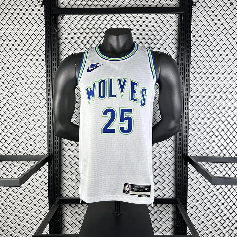 2024 Minnesota Timberwolves Basketball Jersey Retro #25 ROSE