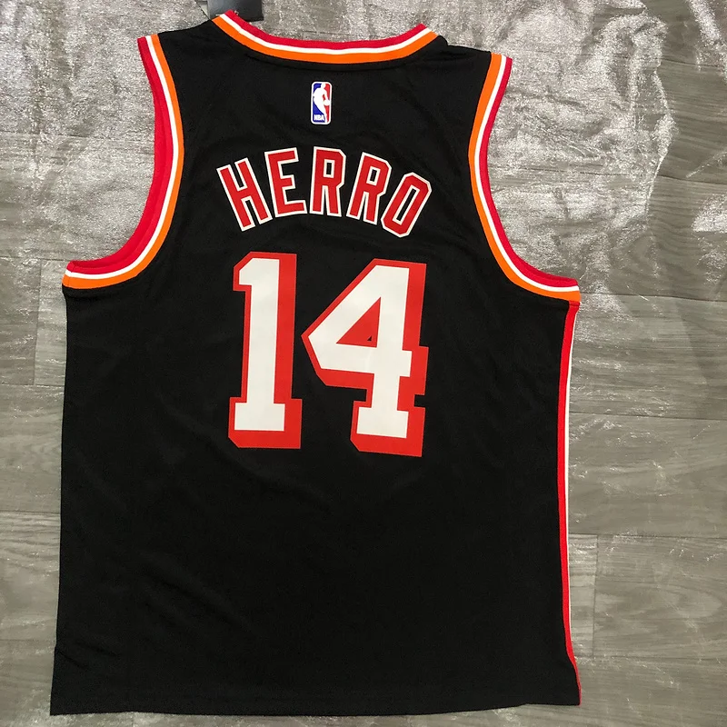 2018 Season NBA Miami Heat basketball jersey retro night Black #14 HERRO