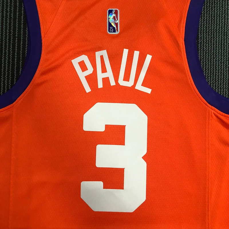 NBA Phoenix Suns Basketball jersey trapeze limited Orange #3 PAUL