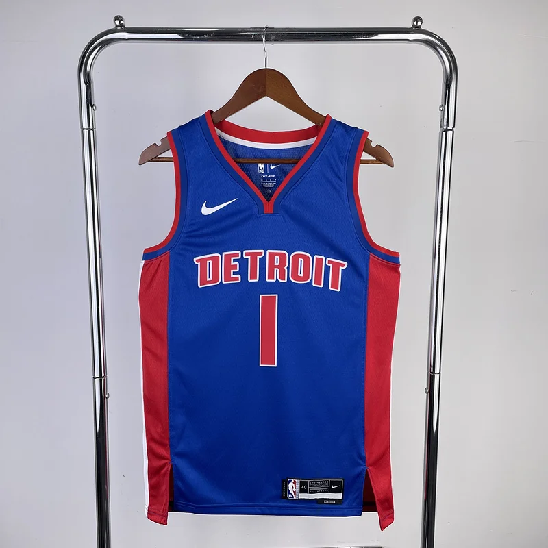 2023 Detroit Pistons Basketball Jersey Aawy Blue #1 IVERSON