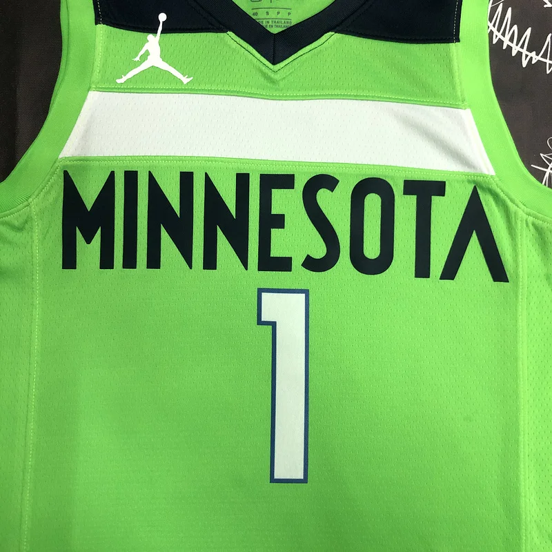 Minnesota Timberwolves Basketball Jersey trapeze #1 EDWARDS