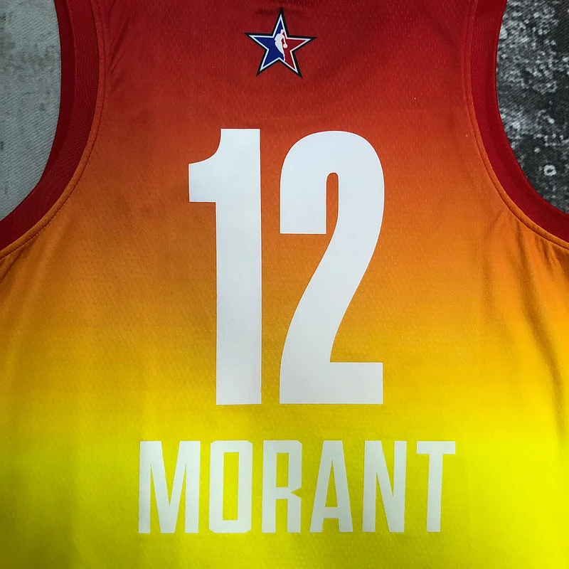 2023 Season All-Star NBA Memphis Grizzlies Basketball Jersey Yellow #12 MORANT