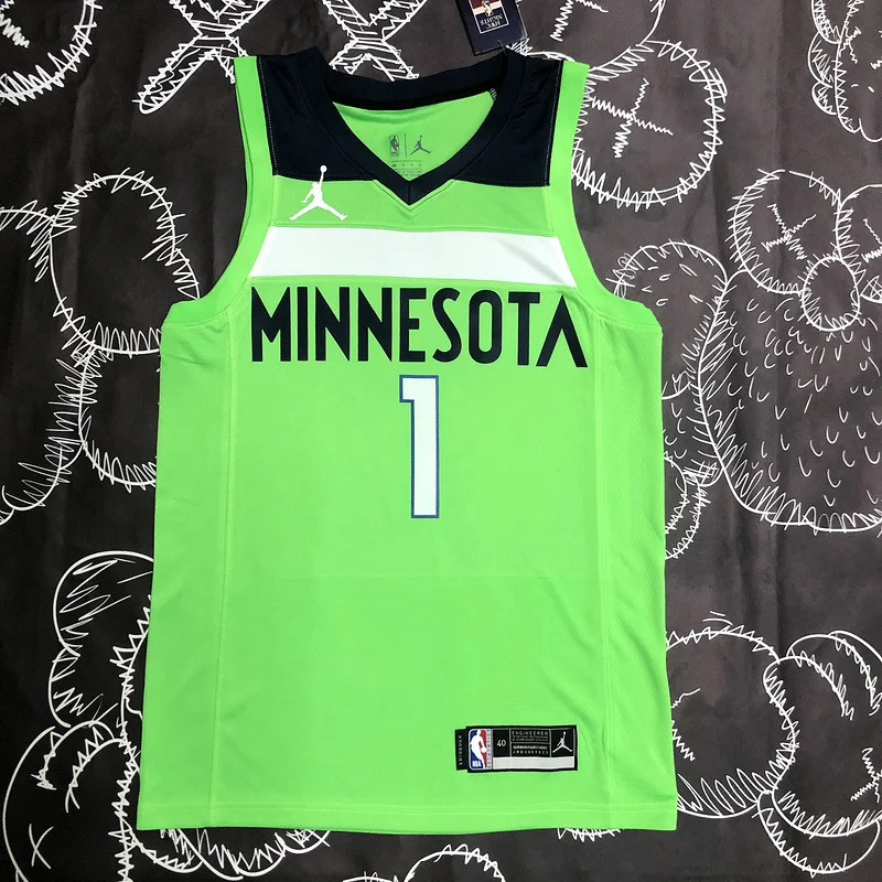 Minnesota Timberwolves Basketball Jersey trapeze #1 EDWARDS