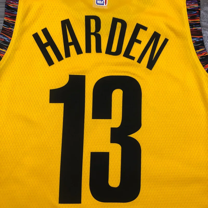 Brooklyn Nets Basketball jersey Commemorative Edition Yellow Camouflage #13 HARDEN