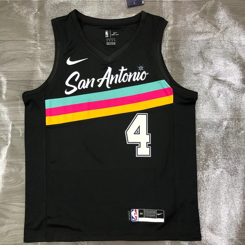 2021 San Antonio Spurs Basketball Jersey city version #4 WHITE