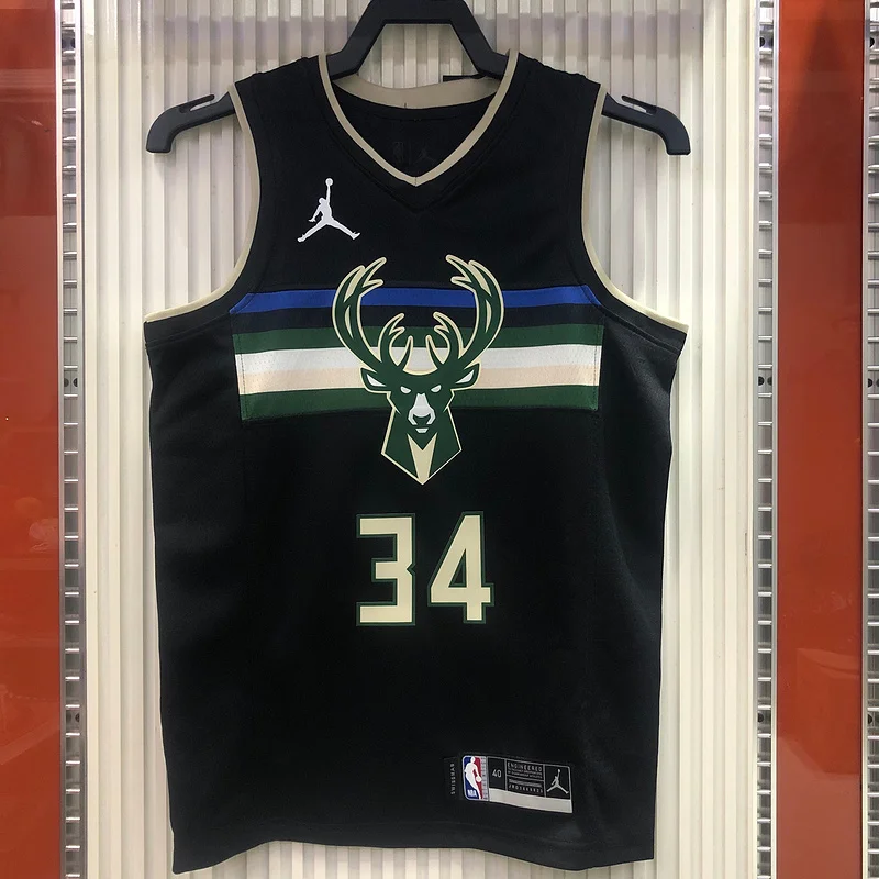 2021 Season NBA Milwaukee Bucks Basketball jersey JORDAN limited #34 Antetokounmpo