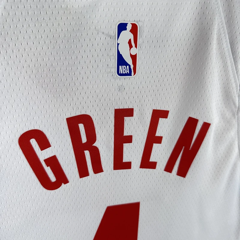 2023 Houston Rockets Basketball Jersey Home White #4 GREEN