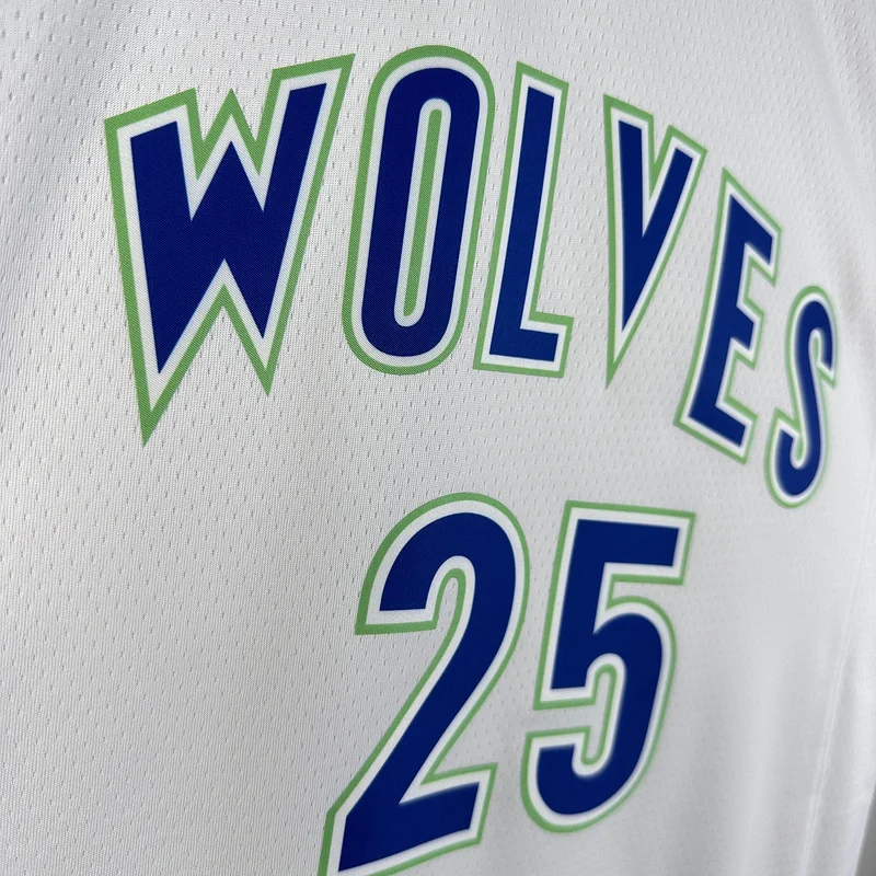 2024 Minnesota Timberwolves Basketball Jersey Retro #25 ROSE