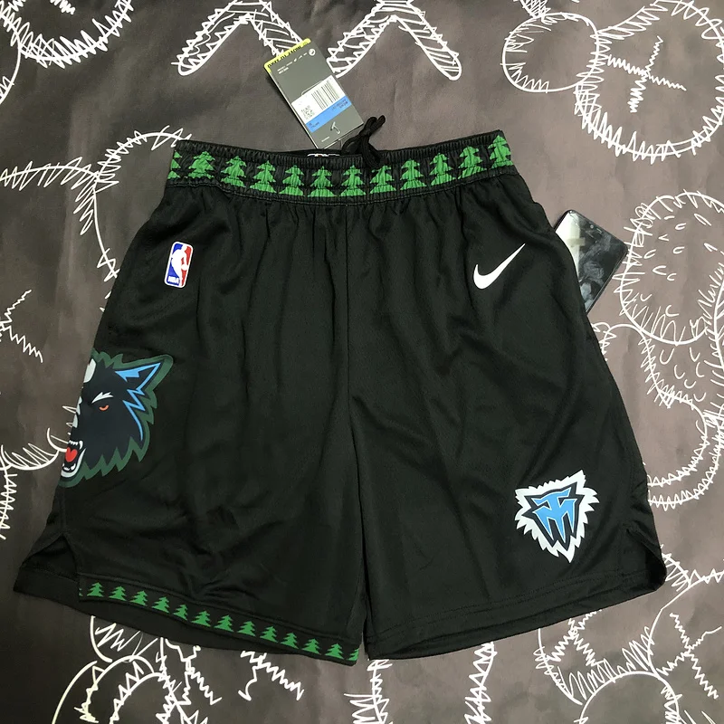 Minnesota Timberwolves Basketball Retro Black Shorts